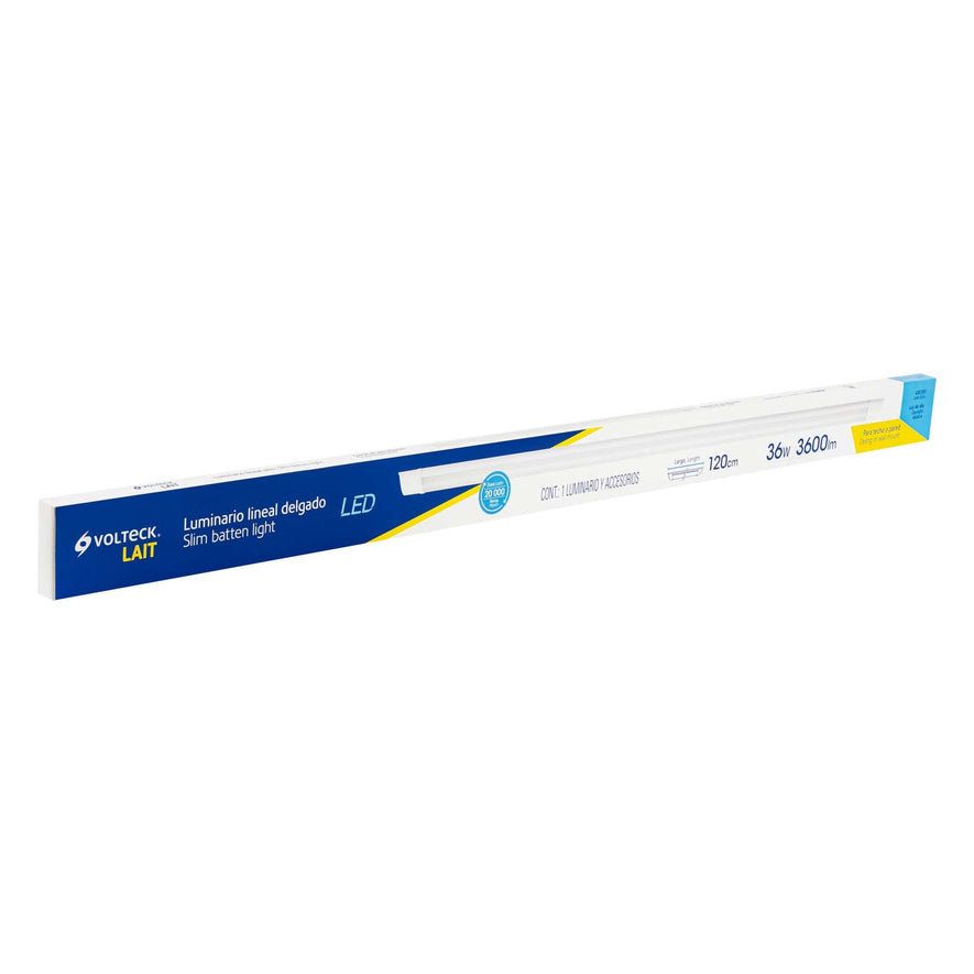 Luminario lineal delgado de LED 36 W para gabinete, Volteck Caja con 2, 48391
