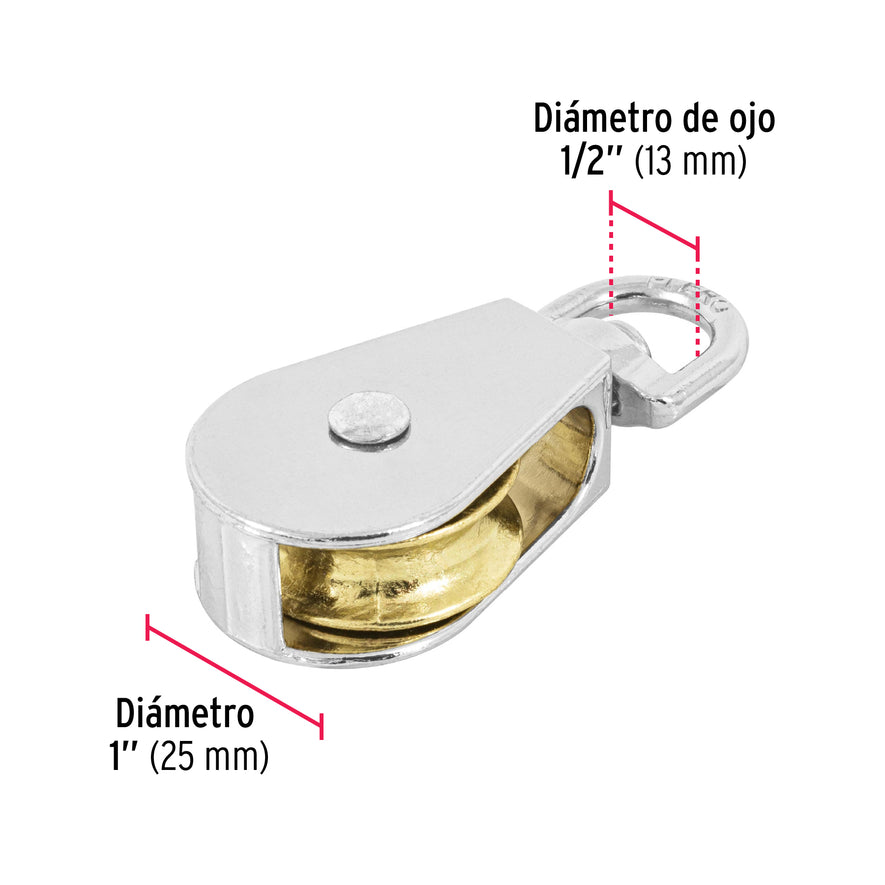 Garrucha metálica para noria de 1', Fiero Caja con 12, 44114