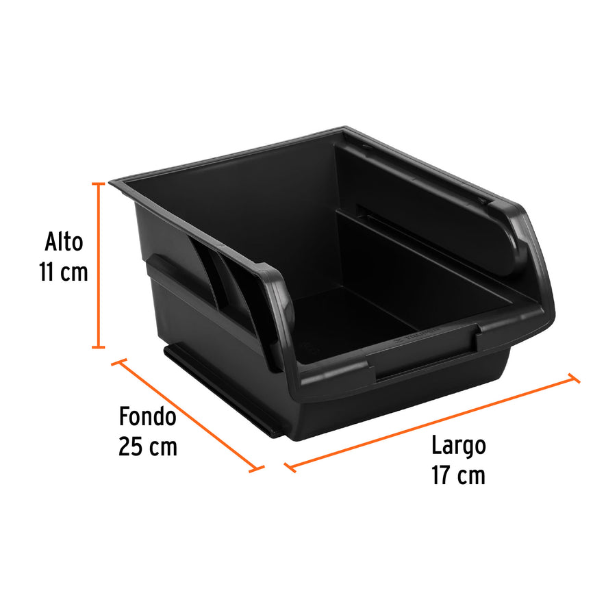 Gaveta apilable #3 de plástico, 25 x 17 x 11 cm, TRUPER Caja con 6, 10890