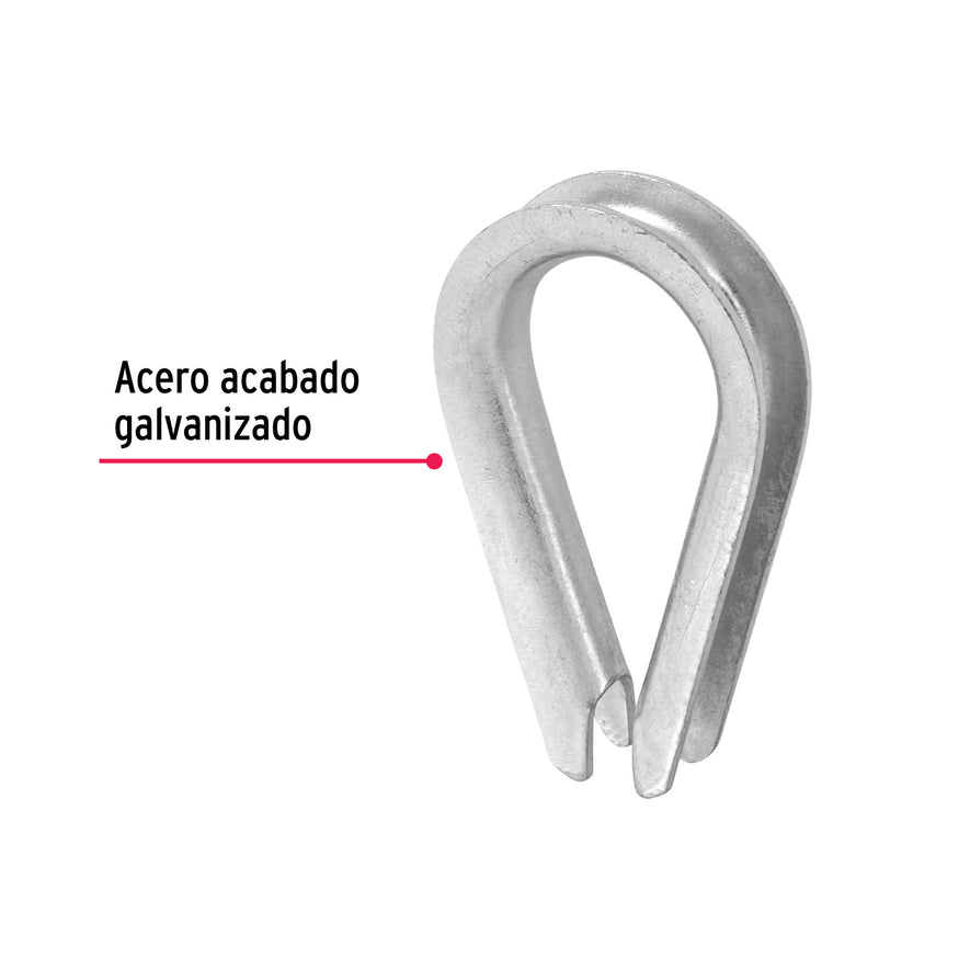 Bolsa con 10 guardacabos para cable de acero de 3/16', Fiero Caja con 10, 49909