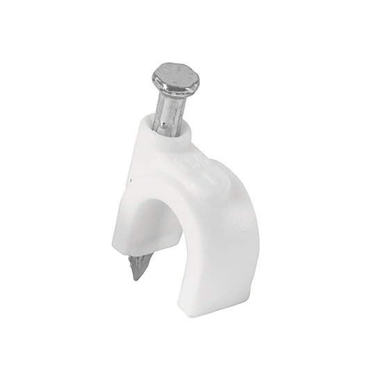 Bolsa con 20 grapas blancas de 8 mm para cable redondo Caja con 20, 48273