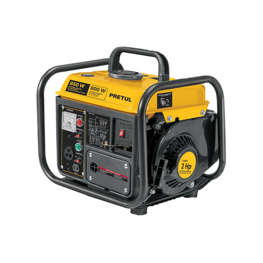 Generador portátil 0.8 kW motor 2 tiempos a gasolina, PRETUL, 29913