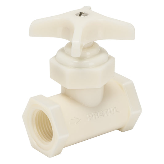 Válvula globo de ABS 1/2' roscable, Pretul Caja con 20, 20665