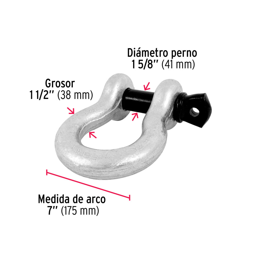 Grillete de acero forjado 1-1/2', Fiero, 44979