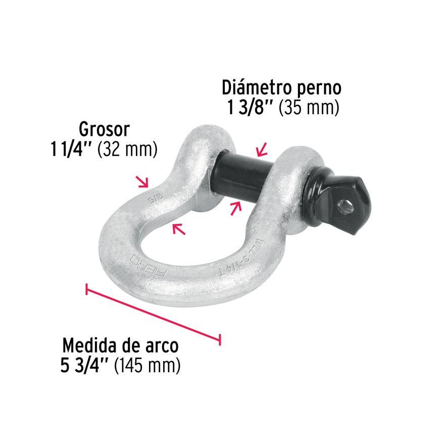 Grillete de acero forjado 1-1/4', Fiero, 44977