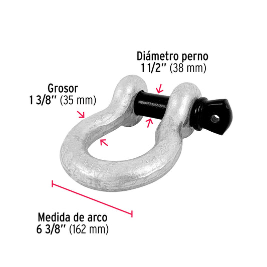 Grillete de acero forjado 1-3/8', Fiero, 44978