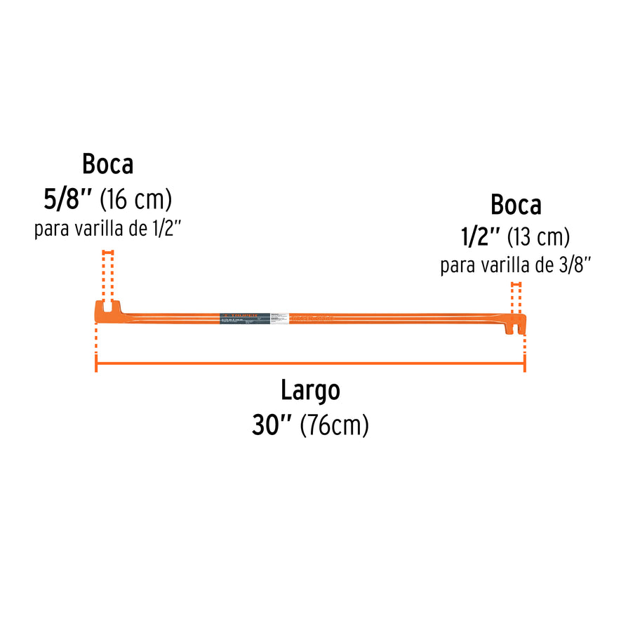 Grifa de dos bocas de 5/8 y 1/2', Truper Caja con 6, 10865