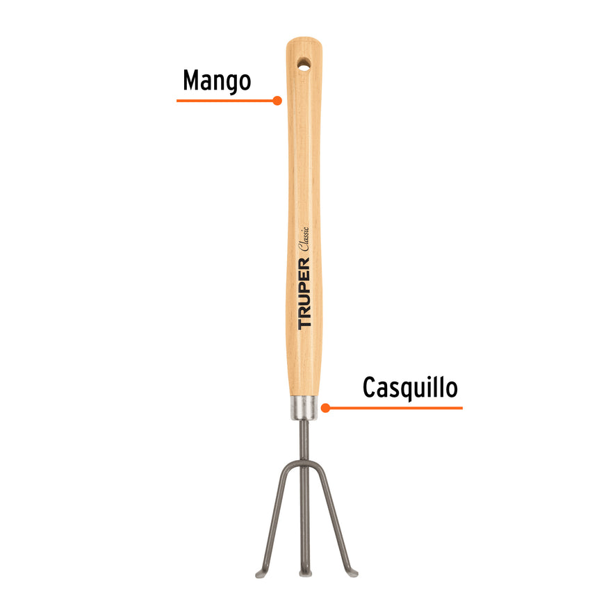 Cultivador para jardín, mango de 12-1/4', TRUPER Caja con 6, 15036