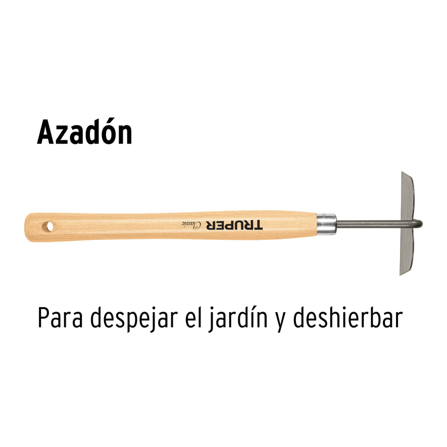 Azadón para jardín, mango de 12-1/4', TRUPER Caja con 6, 15038