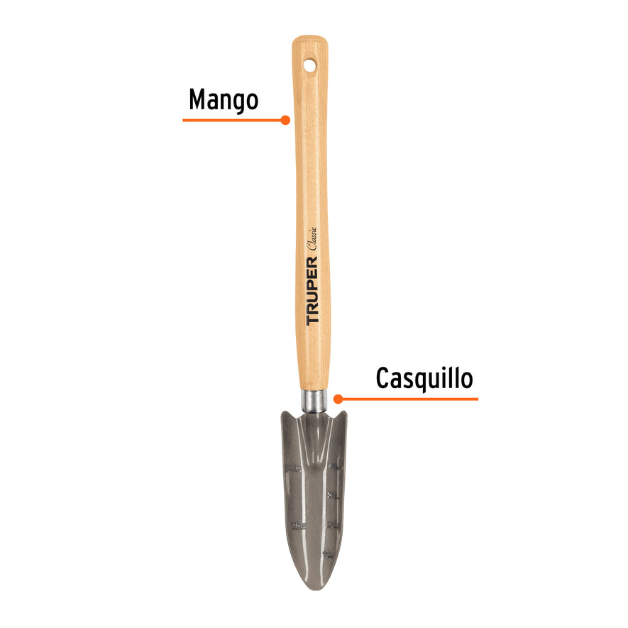Transplantador para jardín, mango de 12-1/4', TRUPER Caja con 6, 15034