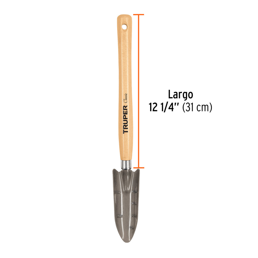 Transplantador para jardín, mango de 12-1/4', TRUPER Caja con 6, 15034