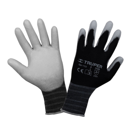 Guantes de nylon recubiertos de poliuretano, G, TRUPER Caja con 12, 13292