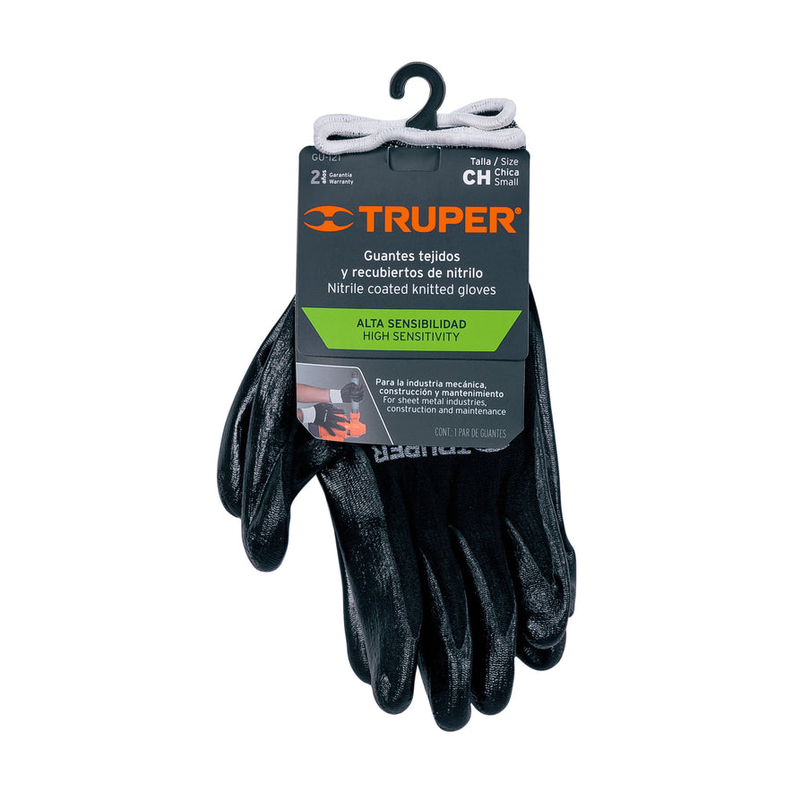 Guantes de nylon recubiertos de nitrilo, CH, TRUPER Caja con 6, 13293