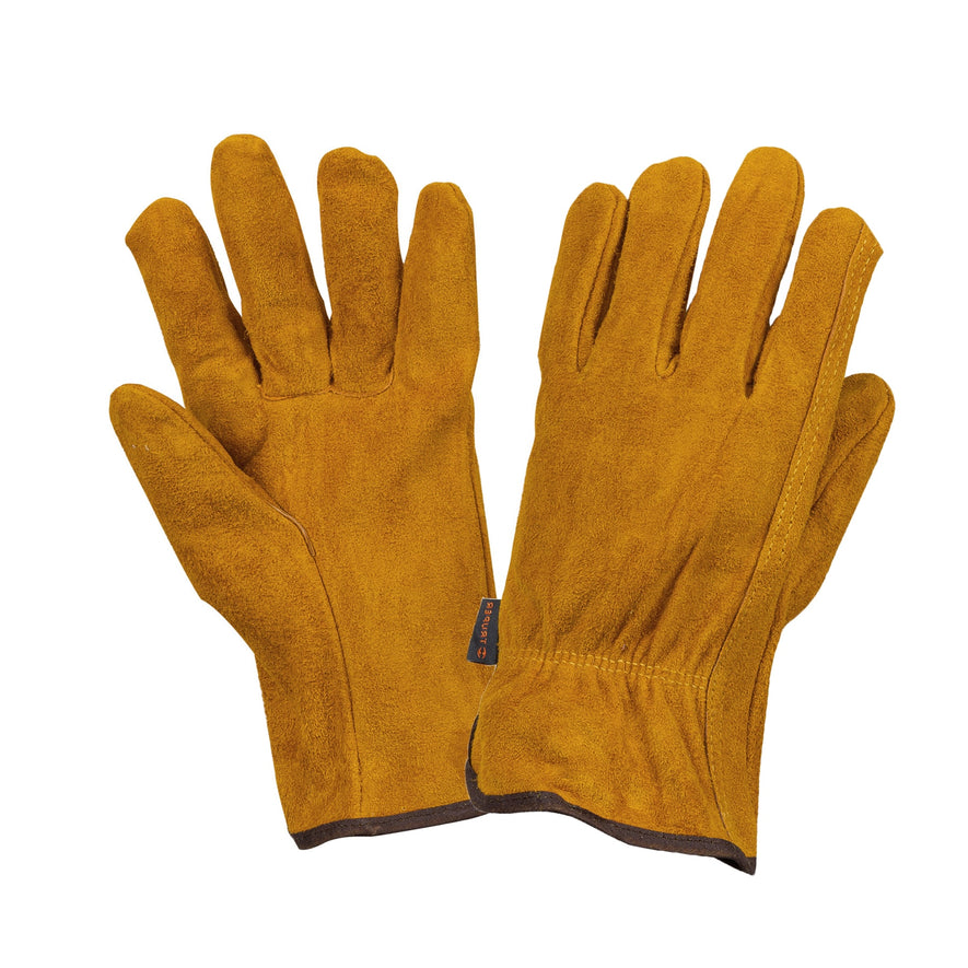 Guantes de carnaza, usos generales, G, TRUPER Caja con 6, 14240
