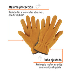 Guantes de carnaza, usos generales, CH, TRUPER Caja con 6, 15248