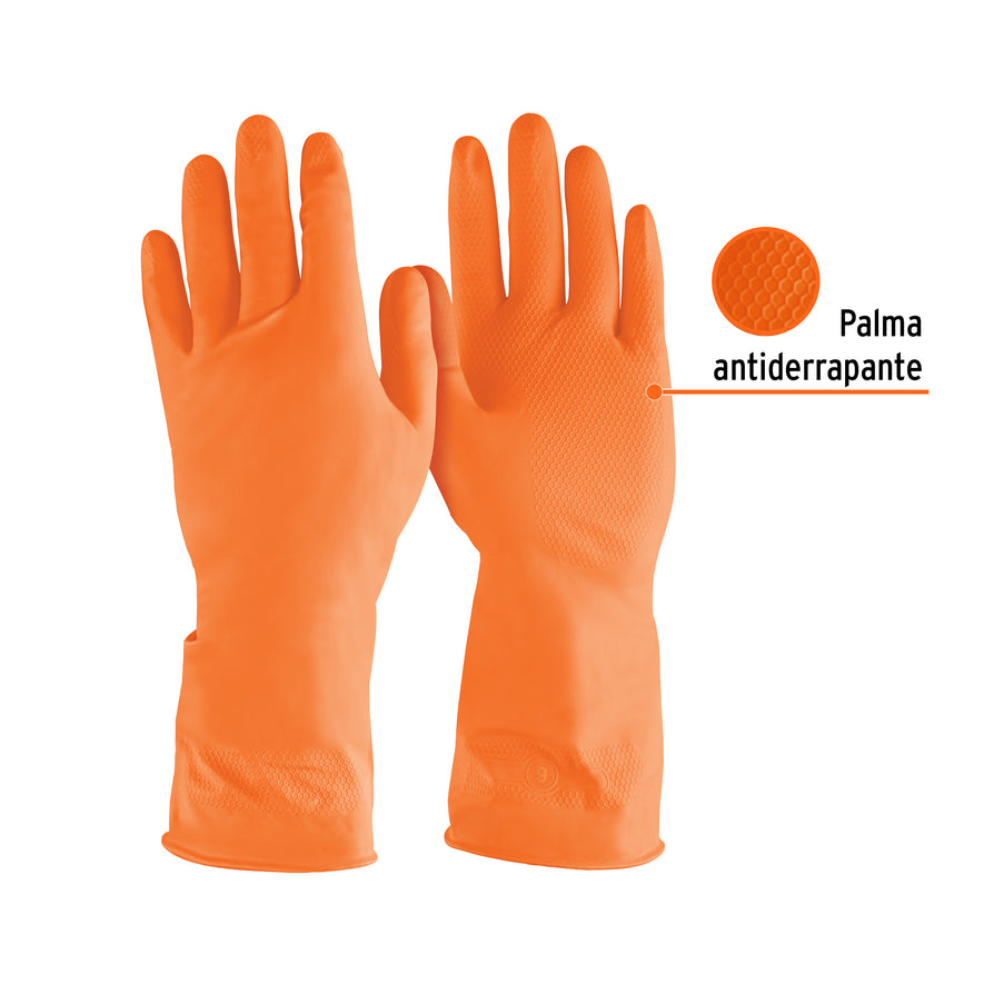 Guantes de látex para limpieza, G, TRUPER Caja con 6, 14263