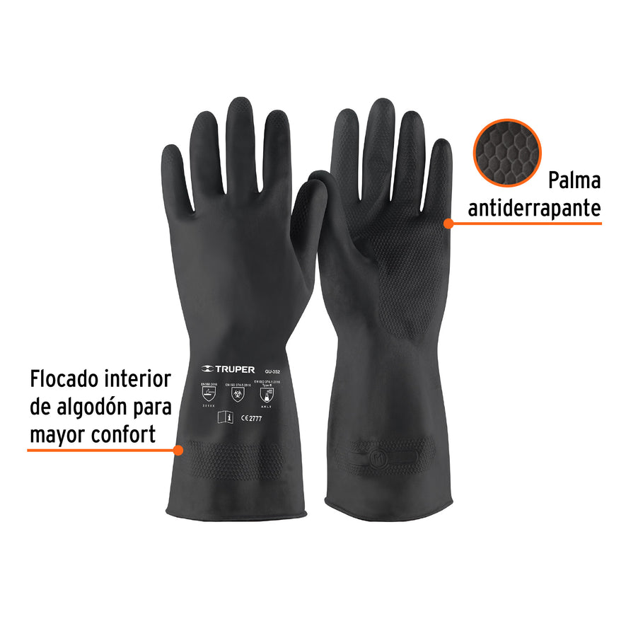 Guantes de látex para pintor, M, TRUPER Caja con 6, 14266