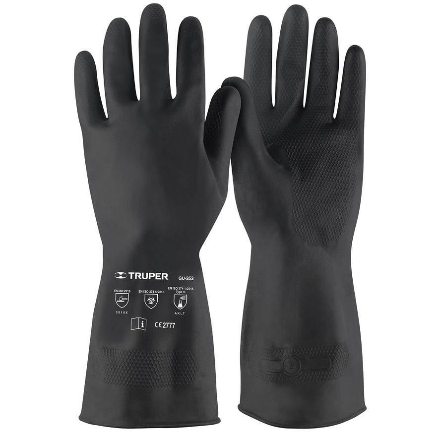 Guantes de látex para pintor, G, TRUPER Caja con 6, 14267
