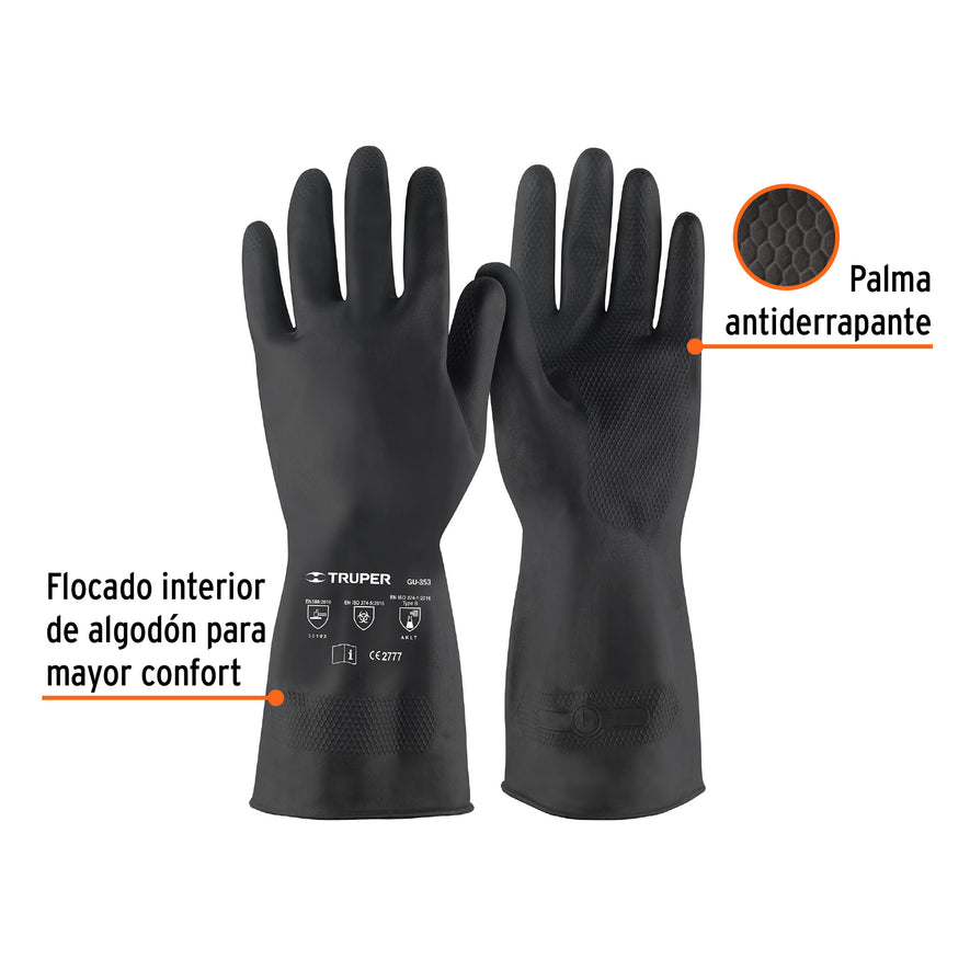 Guantes de látex para pintor, G, TRUPER Caja con 6, 14267