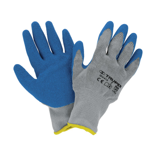 Guantes de poliéster recubiertos de latex, G, TRUPER Caja con 6, 15267