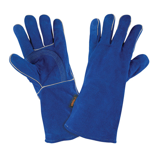 Guantes para soldador, reforzados, azules, TRUPER Caja con 6, 15246