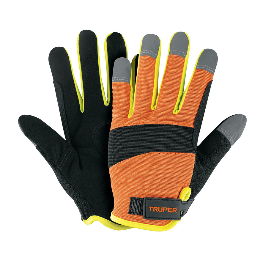 Guantes para mecánico, alta visibilidad, TRUPER Caja con 6, 10849