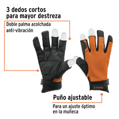 Guantes para mecánico, alta sensibilidad, TRUPER Caja con 6, 10847