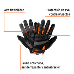 Guantes para mecánico con protección anti-impacto, TRUPER Caja con 3, 15158