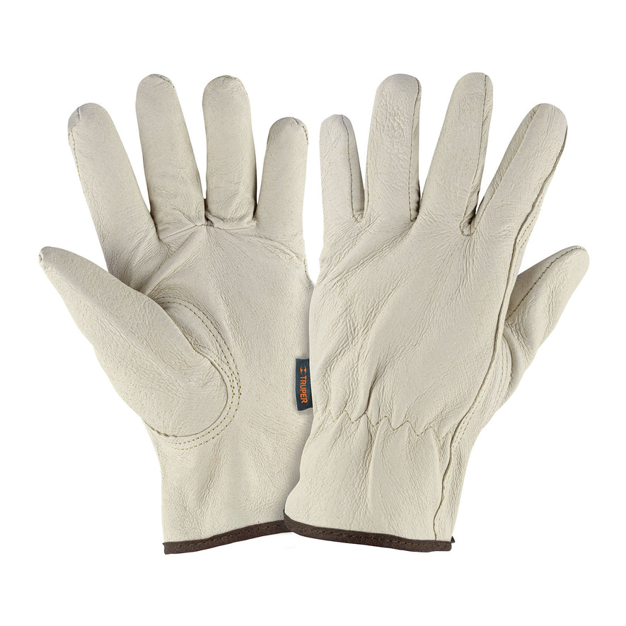Guantes de piel de cerdo, tipo operador, TRUPER Caja con 6, 14999