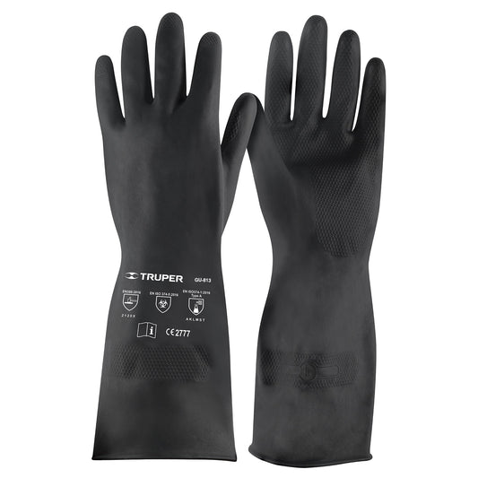 Guantes de neopreno para manejo de químicos, G, TRUPER Caja con 6, 14271
