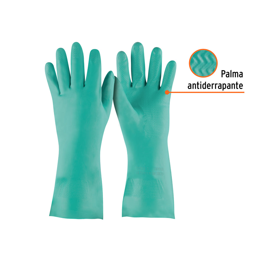 Guantes de nitrilo verde, multiusos, G, TRUPER Caja con 6, 15324