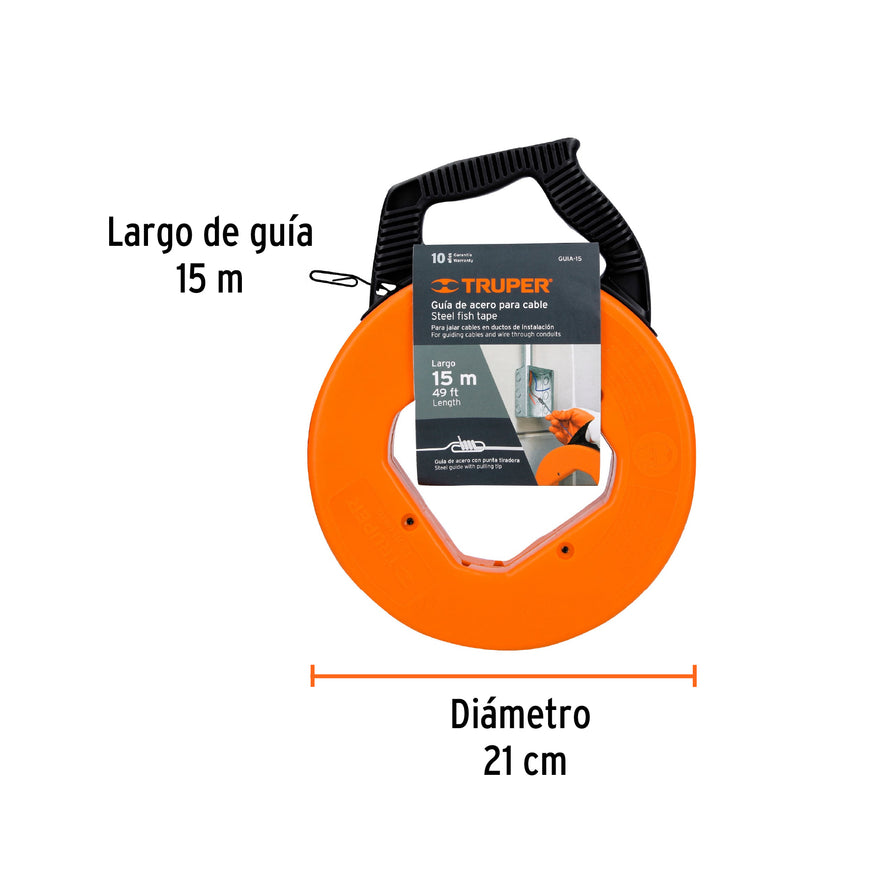 Guía de acero de 15 m para cable, Truper Caja con 3, 17751