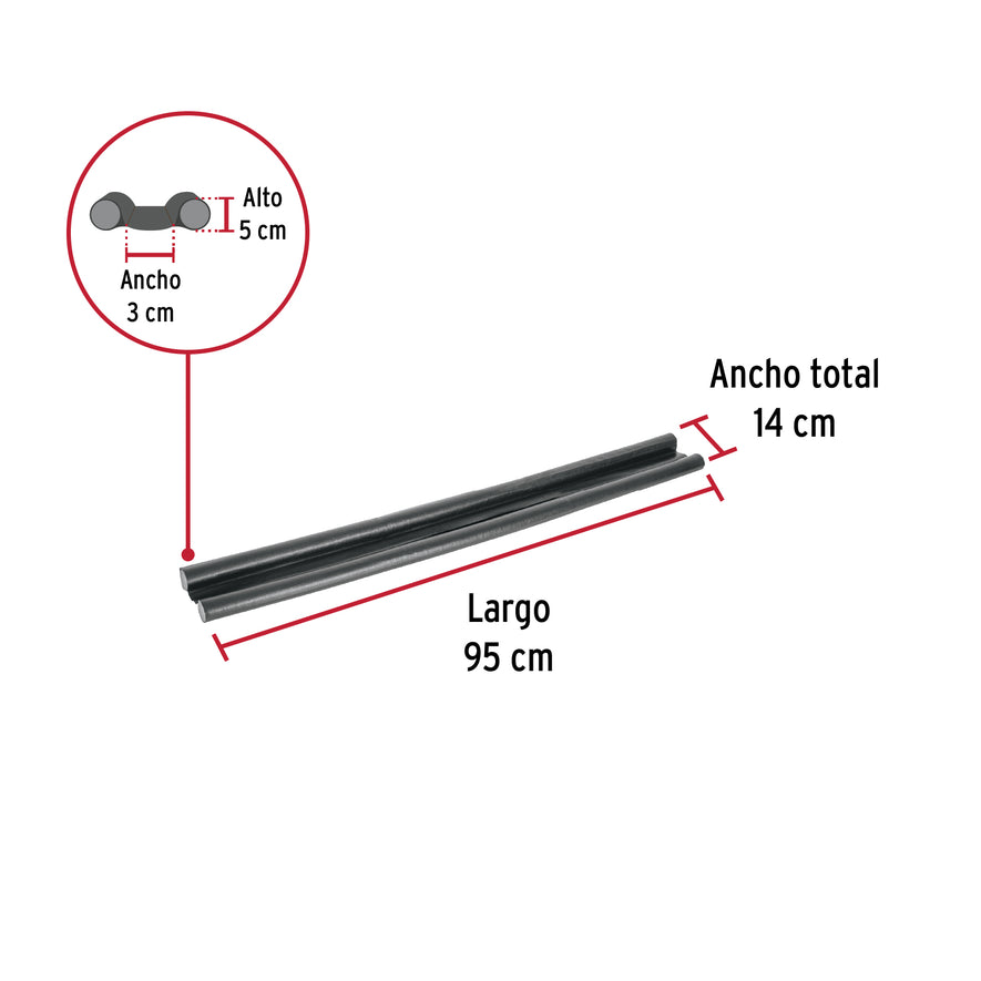 Guardapolvo con funda 95 cm, negro, HERMEX Caja con 6, 46364