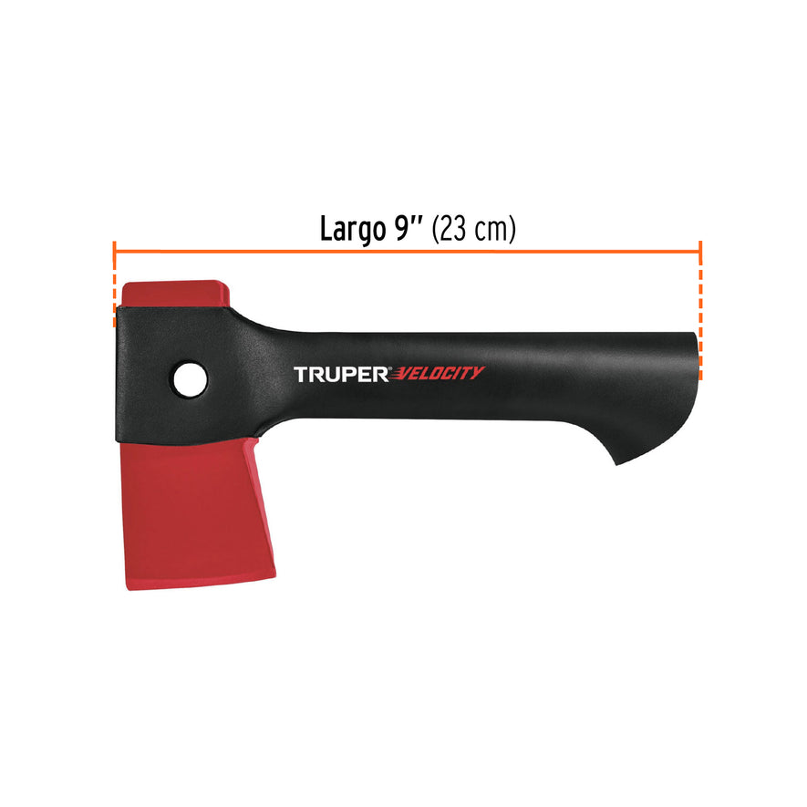 Hacha cazadora 1 lb mango de nylon de 9', Truper Velocity Caja con 4, 101769