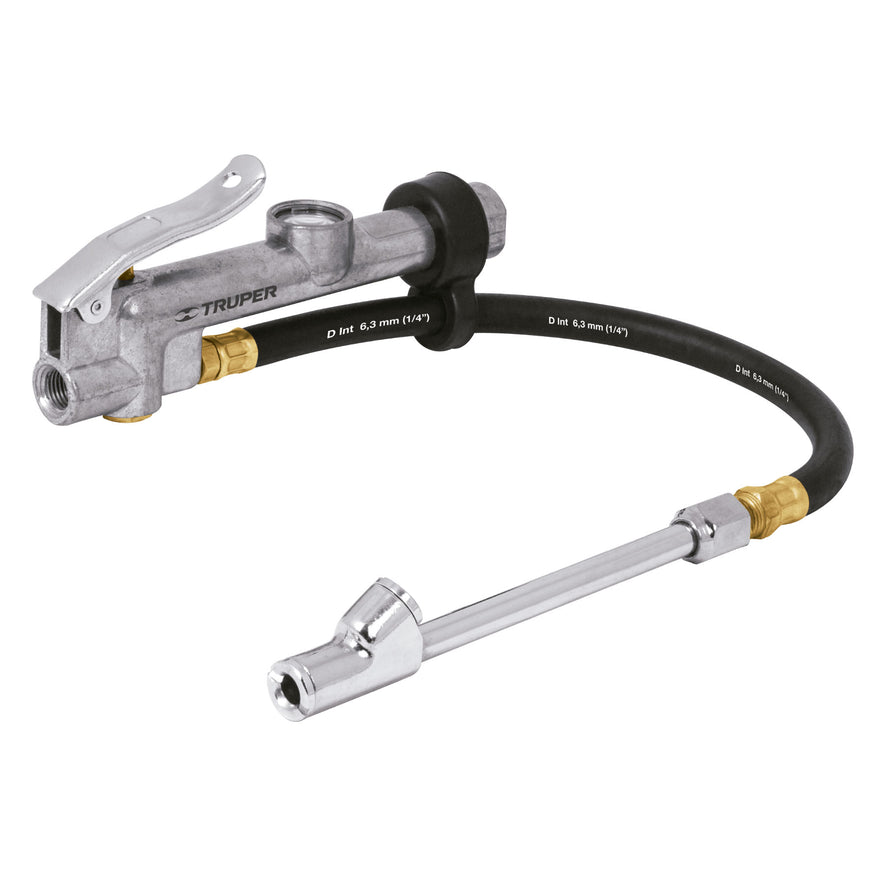 Inflador calibrador de cabeza doble, profesional,1/4' NPT, 19028