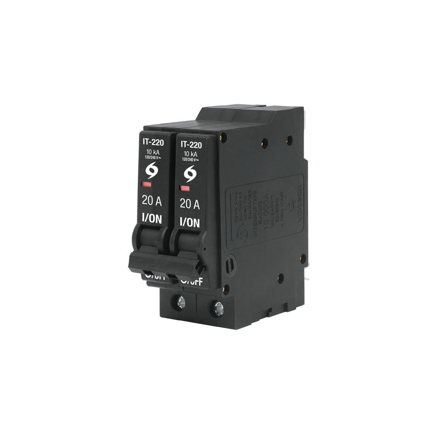Interruptor de 2 polos 20A, enchufable, VOLTECK Caja con 5, 46704