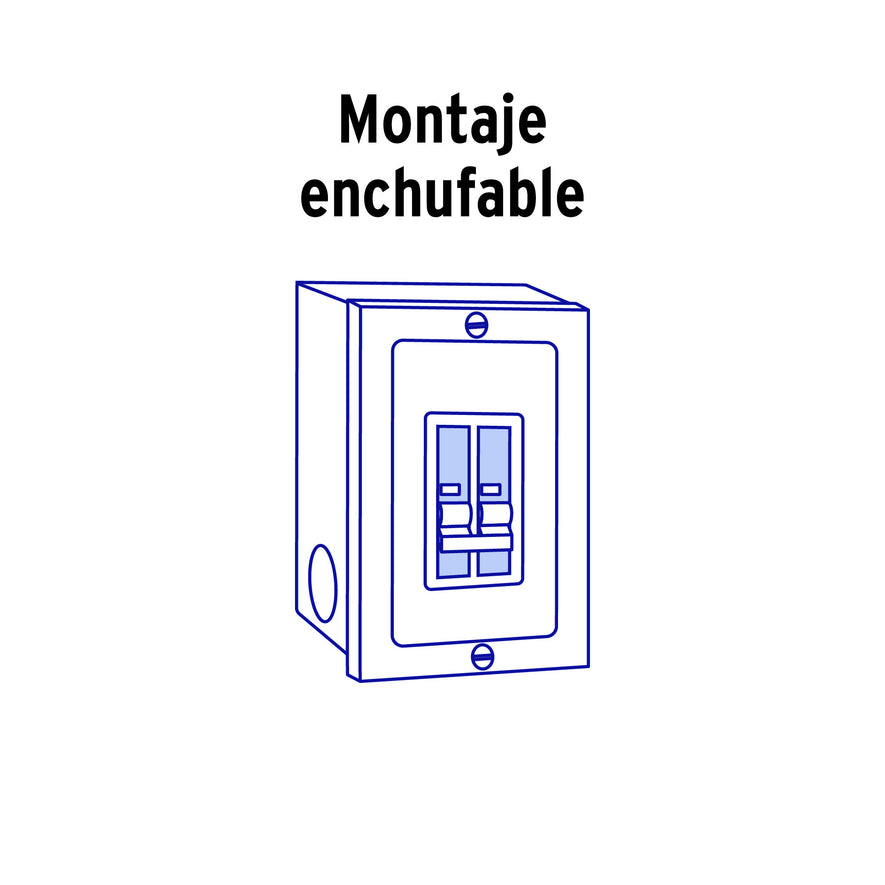 Interruptor de 2 polos 50A, enchufable, VOLTECK Caja con 5, 47512