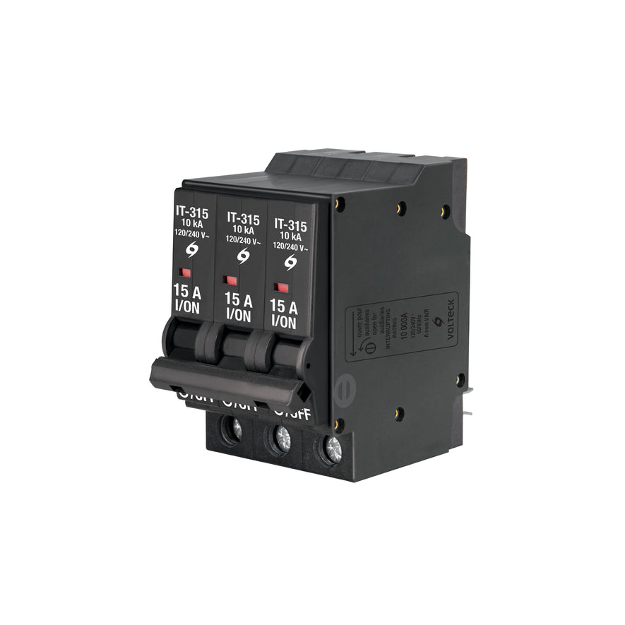 Interruptor de 3 polos 15A, enchufable, VOLTECK Caja con 2, 47513
