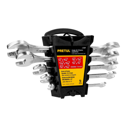 Juego de 5 llaves españolas std, PRETUL Caja con 3, 22000