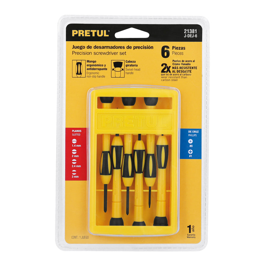 Juego con 6 desarmadores de precisión, Pretul Caja con 4, 21381