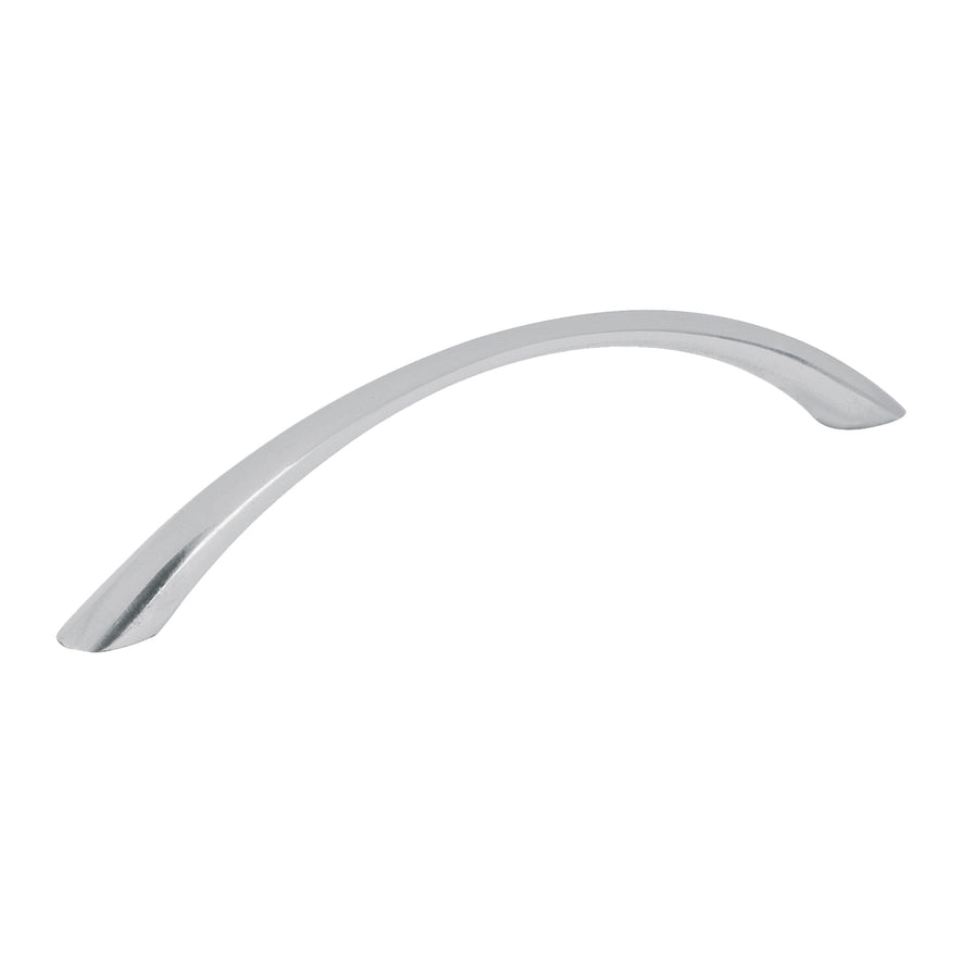 Jaladera metálica de 128mm estilo 'Arco', níquel satinado Caja con 12, 43823