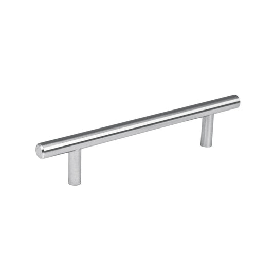 Jaladera de acero, 128 mm estilo 'Cilindro', níquel satinado Caja con 12, 43827