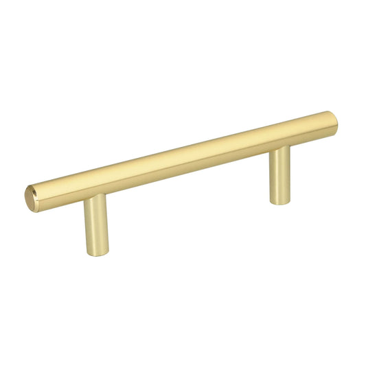 Jaladera de acero, 96 mm estilo 'Cilindro', latón brillante Caja con 12, 43830