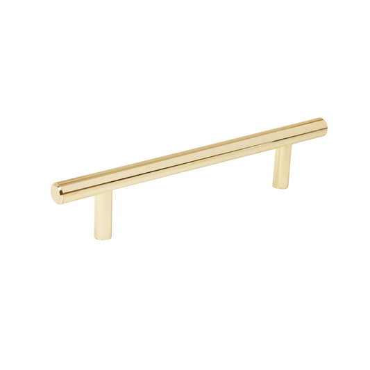 Jaladera de acero, 128 mm estilo 'Cilindro', latón brillante Caja con 12, 43829