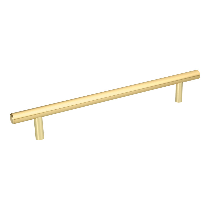 Jaladera de acero 192 mm, estilo 'Cilindro', latón brillante Caja con 12, 43873