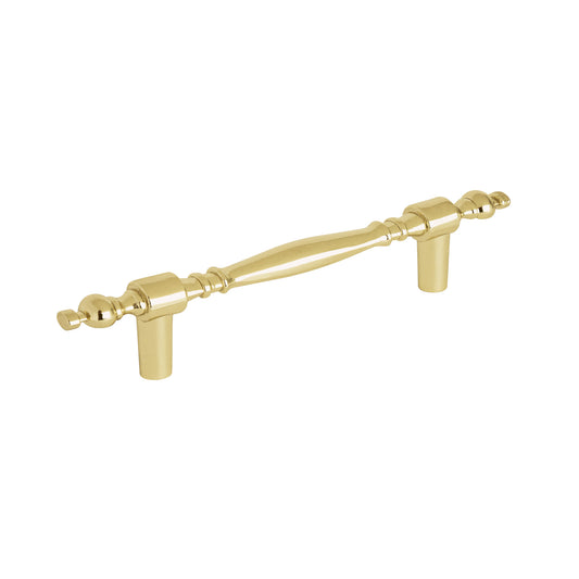 Jaladera metálica de 76mm estilo 'Colonial', latón brillante Caja con 12, 43836