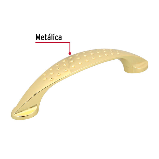 Jaladera metálica de 96mm estilo 'Elipse', latón brillante Caja con 12, 43623