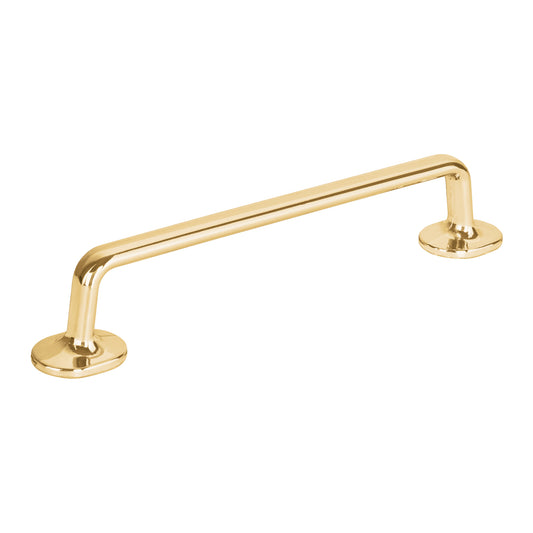 Jaladera de 128mm, línea Oviedo, latón brillante, HERMEX Caja con 12, 45796