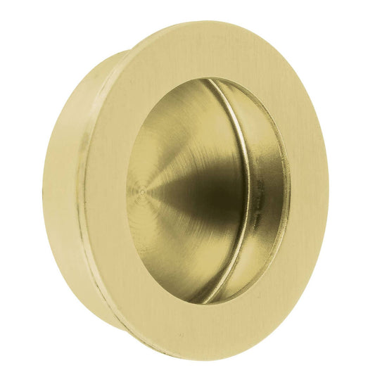 Jaladera de embutir circular No. 4 acabado latón brillante Caja con 10, 48995