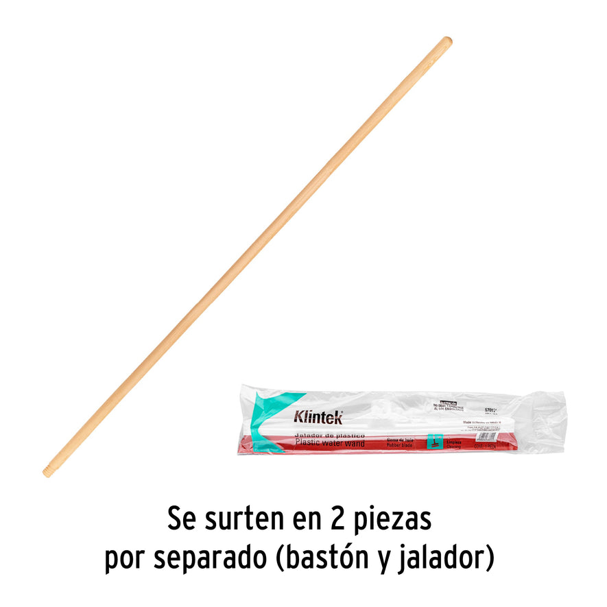 Jalador con base de plástico de 40 cm, con bastón de madera Caja con 12, 57017